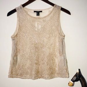 forever 21 woven top sleeveless blush